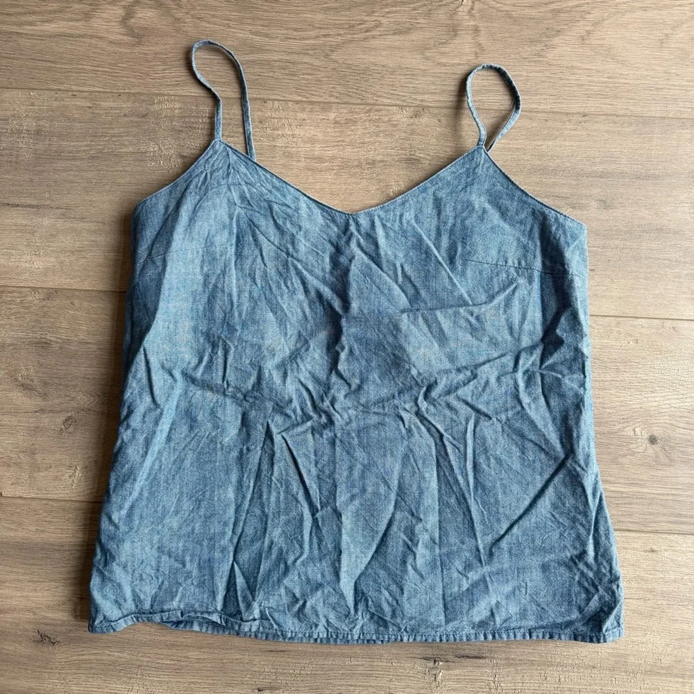 J. Crew Factory adjustable spaghetti strap chambray tank top - size 2